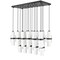 Z-Lite Cayden Linear Chandelier, 17-Light, 18in W x 42in L x 16.75in H, Matte Black/Clear + Etched Opal 1946P-17L-MB - alternate 3